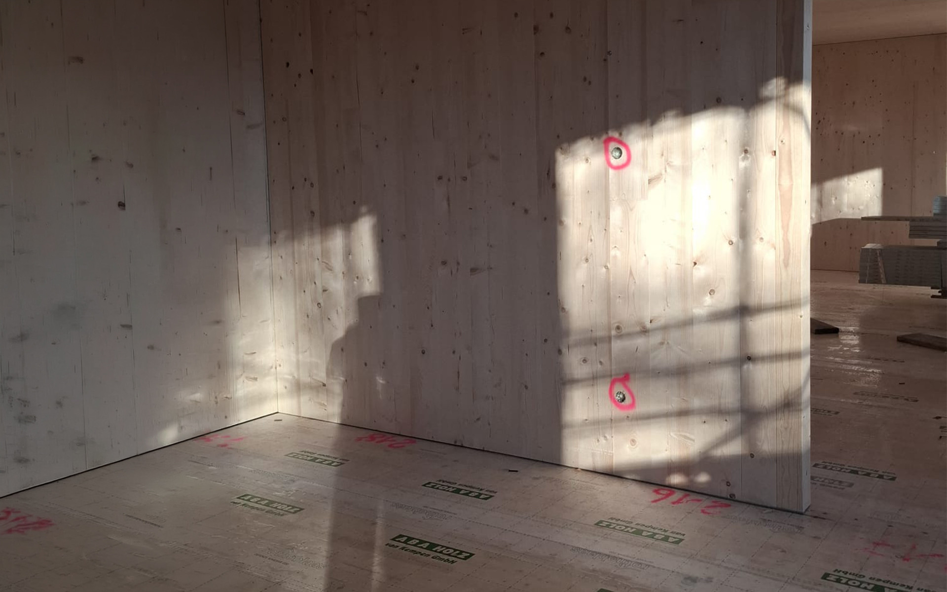 RING connectors pre-installed in CLT panels for fast on-site assembly