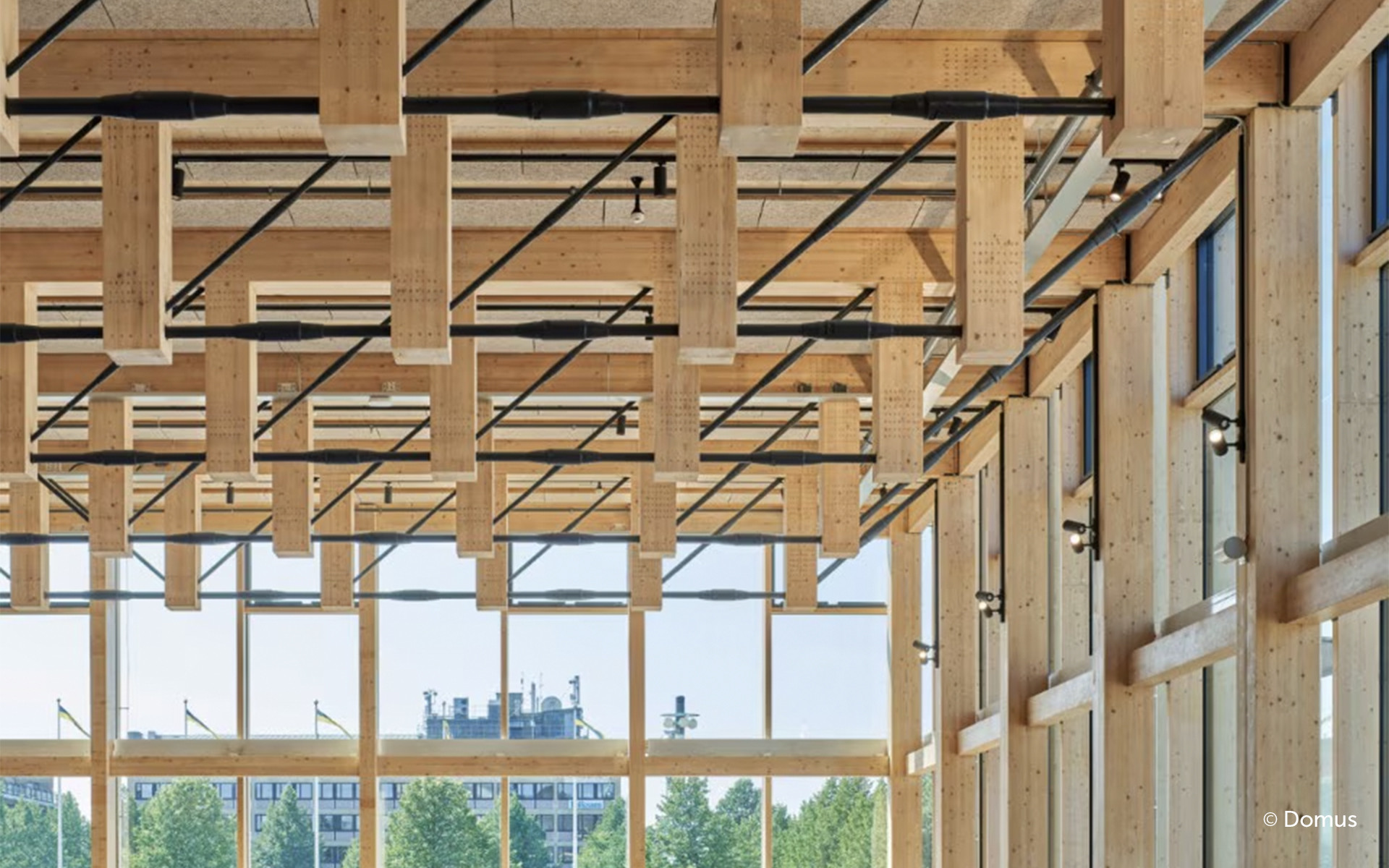 Sara Kulturhus in Svezia, edificio ibrido acciaio-legno 